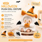 Cute 10cm Halloween Ghost Witch Hat Outfit with Pumpkin Prop for Cotton Plush Stuffed Dolls Adorable Doll Clothes