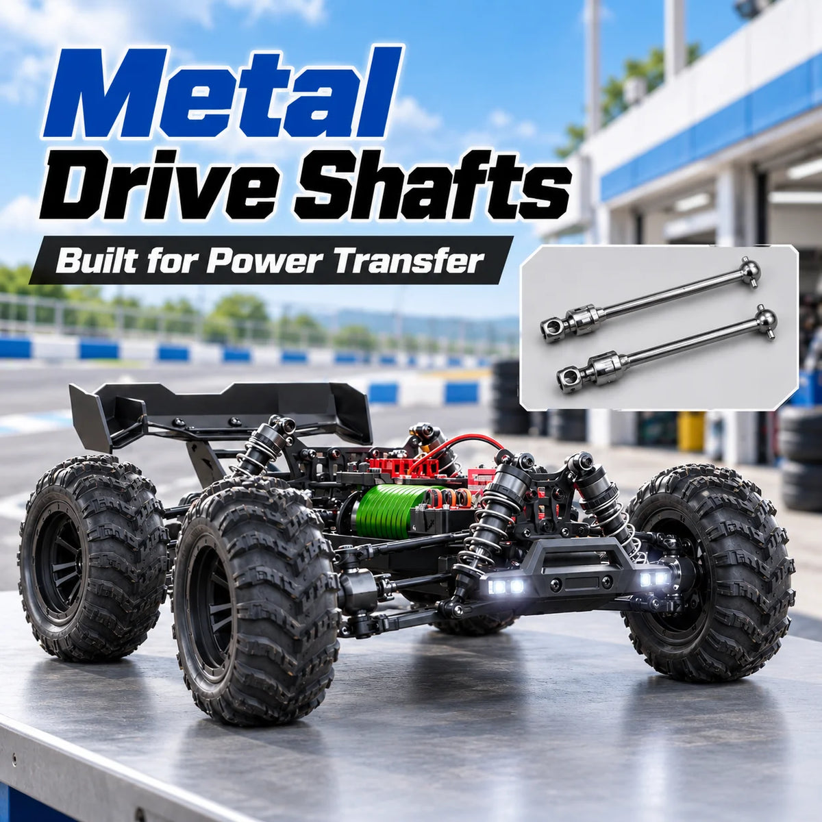 ZNLYRION 4WD Brushless RC Off-Road Monster Truck 2.4GHz 3-Speed Adjustable Remote Control Car with LED Headlights, All Terrain Big Tire Hobby RC Vehicle 2 Rechargeable Batteries RTR Toy for Adults Teens