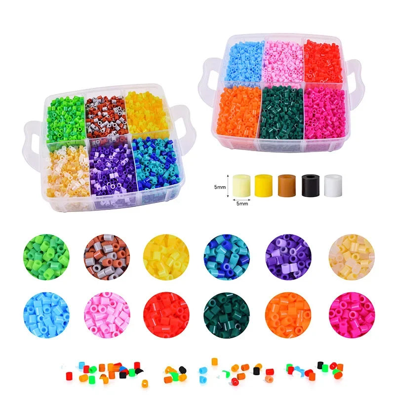 Hot Selling 5mm Hama Beads Square Small Three-layer Combination of Bean Hot Melt Beads DIY Set Pegboard  Toys for Girls