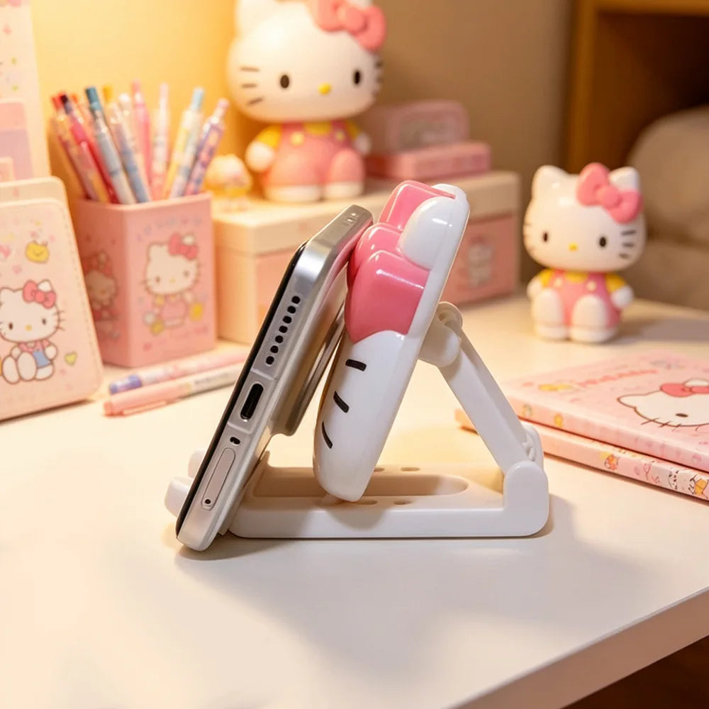 Kawaii HelloKitty cartoon peripheral phone holder, portable folding phone holder, suitable for small gifts between friends