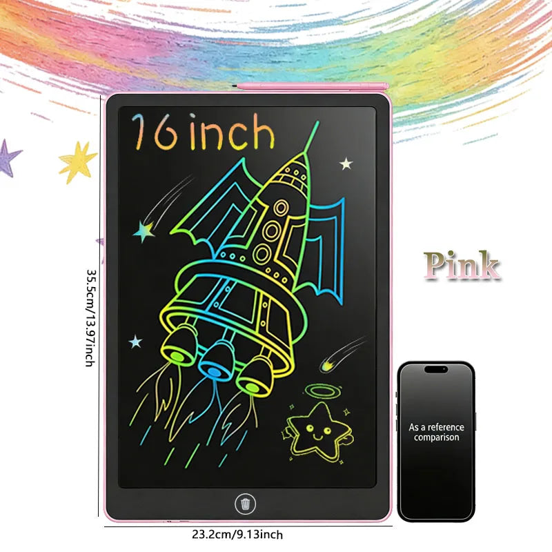 16-inch LCD Writing Tablet Large Electronic Drawing Board Doodle Handwriting Board One-Key Clear Screen Perfect Educational Toy