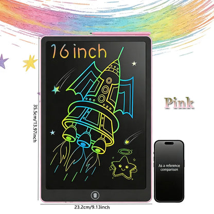 16-inch LCD Writing Tablet Large Electronic Drawing Board Doodle Handwriting Board One-Key Clear Screen Perfect Educational Toy