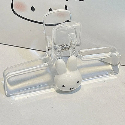 Cute Miffy Rabbit Sweet Creative Cartoon Pattern Simple Fashionable Small Portable Plastic Transparent File Exam Paper Memo Clip