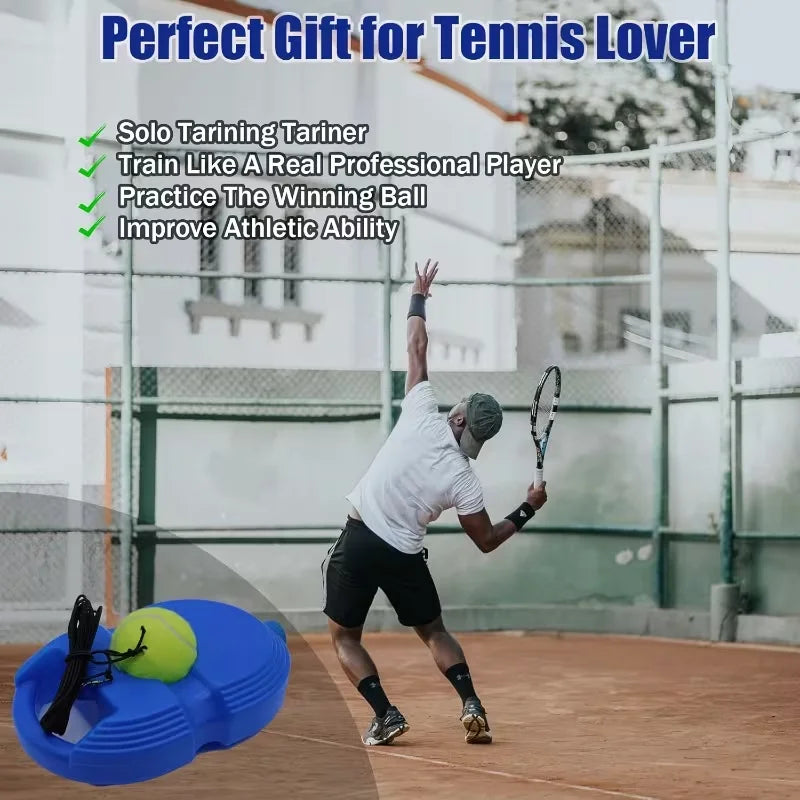 Tennis Trainer Rebound Ball with String & Baseboard Self-Study Fun Training Tool Portable Exercise Equipment for Adults Kids