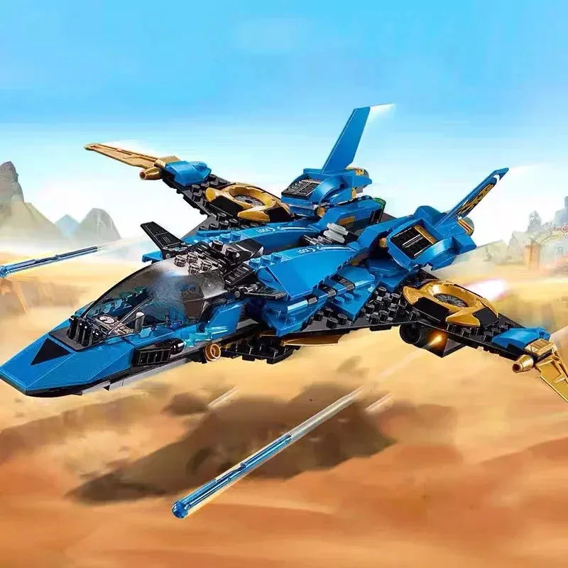 Compatible Sets Series Building Blocks Jay Storm Fighter Element Spaceship Flying Machine Children's Assembling Gifts 70668