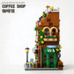 City Street View Coffee Shop Modular Building Blocks, MOC Architecture Bricks Set, DIY Town Life Model Toys for Kids & Adults