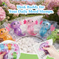Multicolor Glitter Axolotl Squishy Soft TPR Squeeze Toy Stress Relief Fidget Toy Kawaii Salamander Animal Sensory Decompression