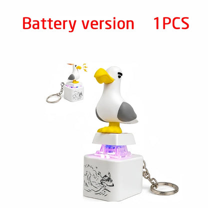 Mine Seagull Keycap Keychain Luminous Sounding Stress Relief Creative Fidget Toy Pocket Portable Electronic Pendant For Adult