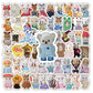 100/200pcs Kawaii Calico Critters Stickers Cute Laptop Scrapbook Graffiti Decals Skateboard Handheld  Aesthetic Sticker Toys