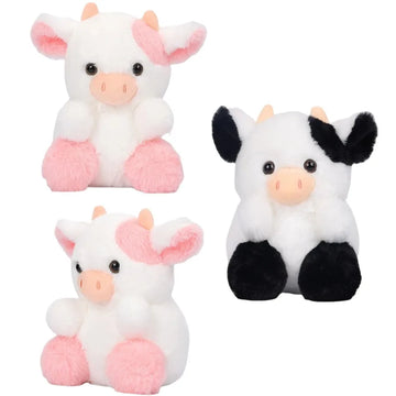 20cm/7.87in Cute Cow Plush Toys Cartoon Colorful Strawberry Bull Stuffed Animal Cattle Soft  Plushie Doll Decor For Party Gift