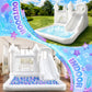 VANCEN 14FT Spire-Top Inflatable Bounce House White with Slide Large Ball Pit Middle Play Zone Portable Bouncy Castle for Kids Birthday/Party