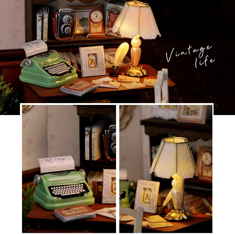 Mini Miniature Dollhouse DIY Small House Kit Making Room Toys Home Bedroom Decorations With Furniture Wooden Craft Doll Houses