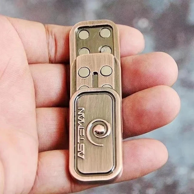 Metal Skull Push Slider Stress Relief Toy Anti Stress EDC Top Spinning Poker Toys Portable Decompress Magnetic Toys Adults Gifts