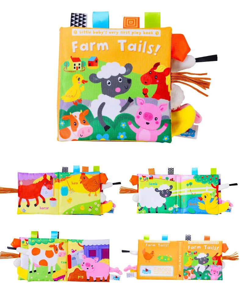New 3D Visual Tail Cloth Book Baby Tear Resistant Biteable Cognitive Tool Interactive Parent-Child Fun Toddlers Enlighten Toys