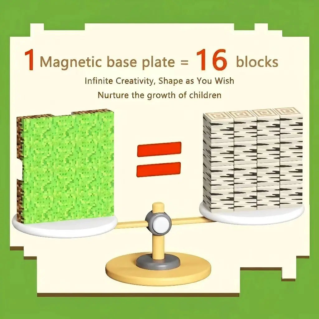 Variety Magnetic Interlocking Base Plates, Fit Pixel Magnetic Blocks, Kids Toy Gifts for Birthday Halloween Xmas