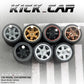 1/64 Wheels with Fixed Black Rubber Tires Six Spoke for Toy Model Diecast Cars Refitting Parts for MINIGT (5 Sets for 5 Cars)