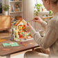 Rolife DIY Miniature House Kit 438-piece Sunlit Farmhouse Kitchen Wooden Dollhouse 3D Puzzle Tiny House Model Building Kit with LED Light Home Decor Gift for Adults Kids