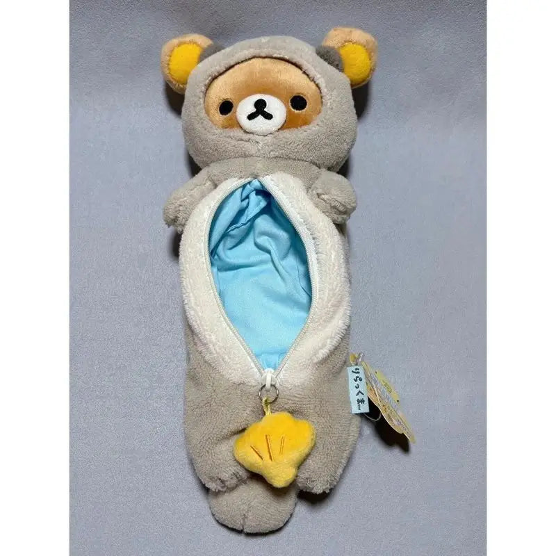 Kawaii Rilakkuma Otter Plush Pencil Case Cute Cartoon Stationery Storage Bag Large Capacity Pouch For Kawaii Cosmetic Bag Gift