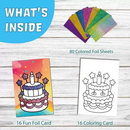 Cartoon Art Sticker Book DIY Handmade Foil Art and Crafts Coloring Books Painting Drawing Craft Toys for Children Gift