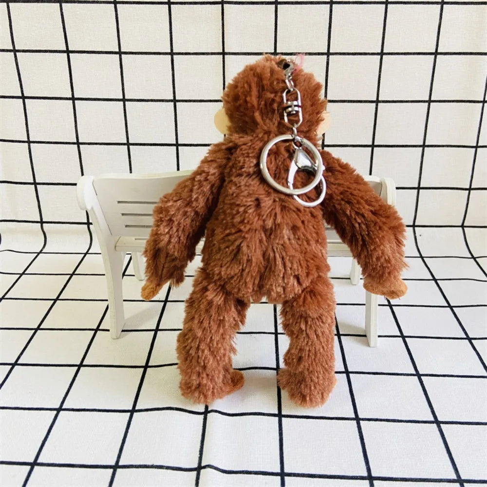 Soft 20cm Gorilla Pendant Orangutans Monkey Plush Doll Pendant Stuffed Animal Key Ring Girl