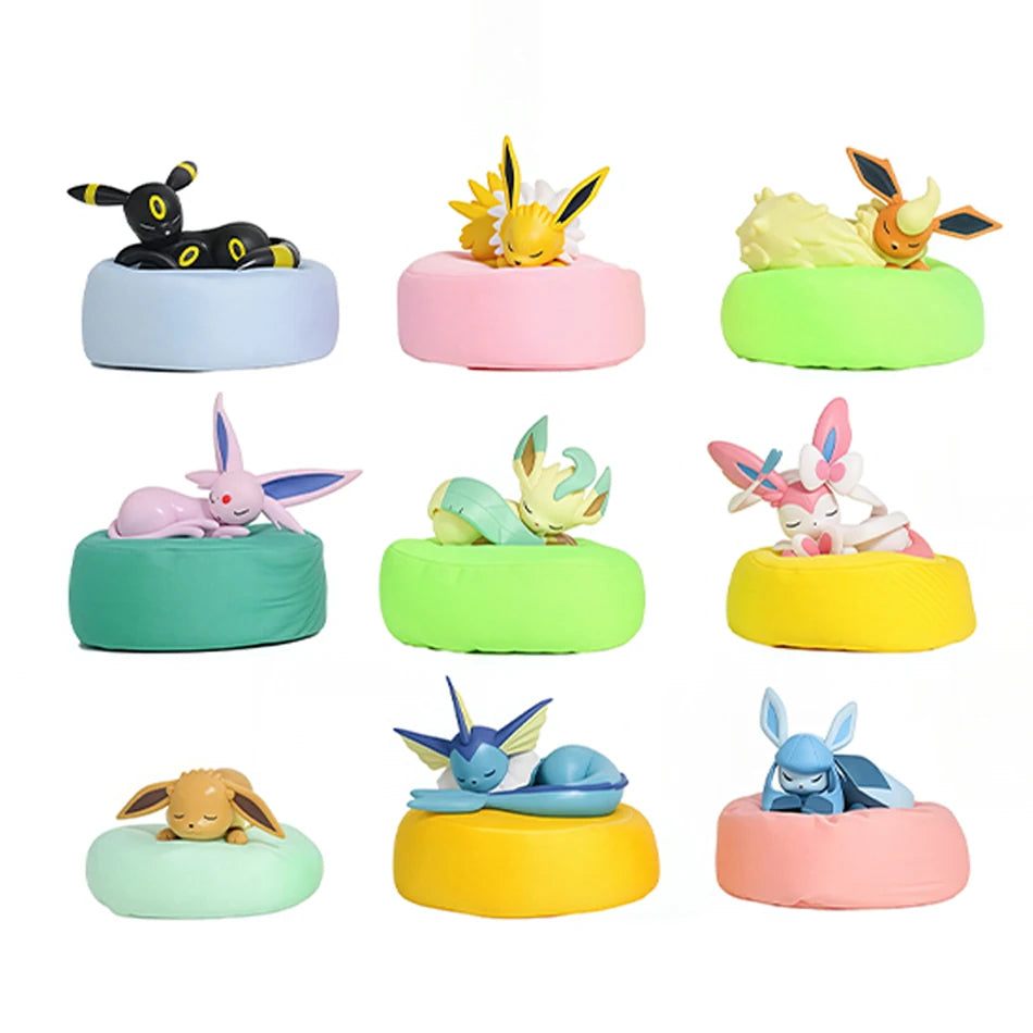 Spot Hot Anime Character Eevee Multi Form Series Blind Box Desktop Decoration Ornament Set Toy Scene Building Props Mystery Gift