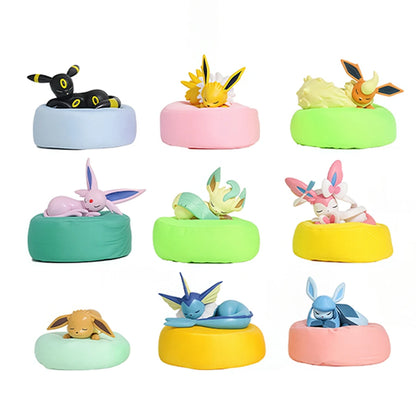 Spot Hot Anime Character Eevee Multi Form Series Blind Box Desktop Decoration Ornament Set Toy Scene Building Props Mystery Gift