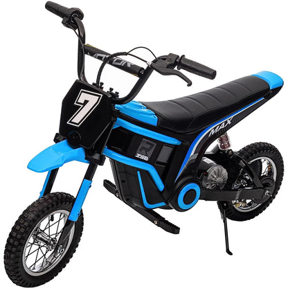 24V 350W Kids Electric Dirt Bike All Terrain Ride On Motorcycle, 3 Speeds To 14.5 MPH, 12in Tires, Suspension, 135lb Load Gift