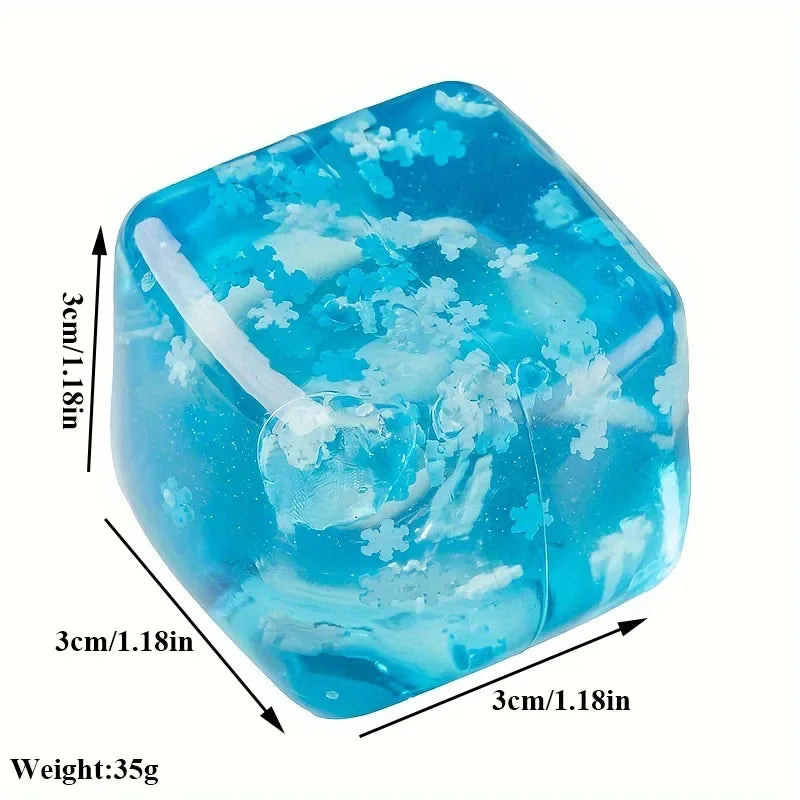Squishy Ice Cube Stress Relief Ball Sensory Fidget Toys for Autism ADHD Anxiety Relief for Adults Easter Christmas Gift