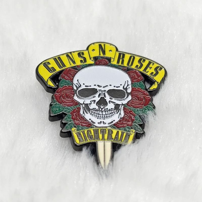 Rock Band Skull Brooch, Halloween Horror Cosplay Costume Accessories, Decorative Accessories, Rose Brooch