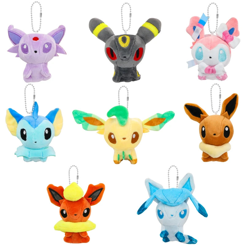 Pokemon Eevee Umbreon Sylveon Espeon Vaporeon Plush Toys Keychain Gengar Duskull Haunter Flareon Stuffed Peluche Doll Gifts Kids