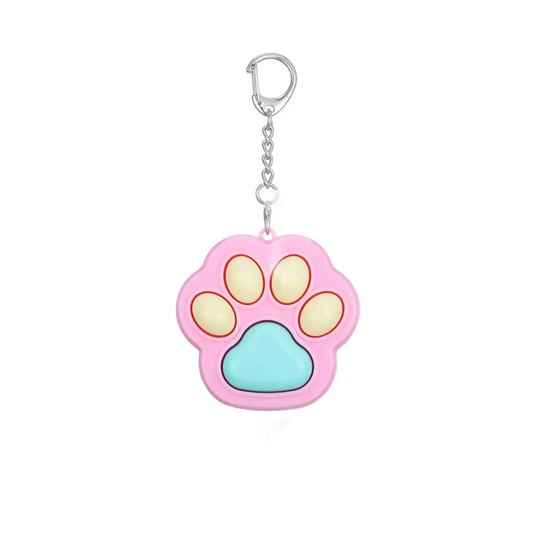 Novelty Cat Paw Clicker Fidget Keychain Stress Anxiety Relief Toys Decompression Gifts Office Travel Pass Time Gadgets