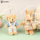 ▶1PCS Cute Wear Clothes Bear Plush Toy Cartoon Rabbit Pendant Soft Stuffed Doll Keychain Backpack Decor Kid Gift