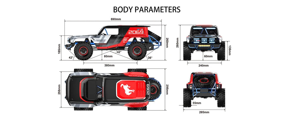 HYPER GO MJX H8P 1/8 4WD 3S Brushless Off Road Climbing Vehicle RC Remote Control Model Car Off-Road Children's Toys