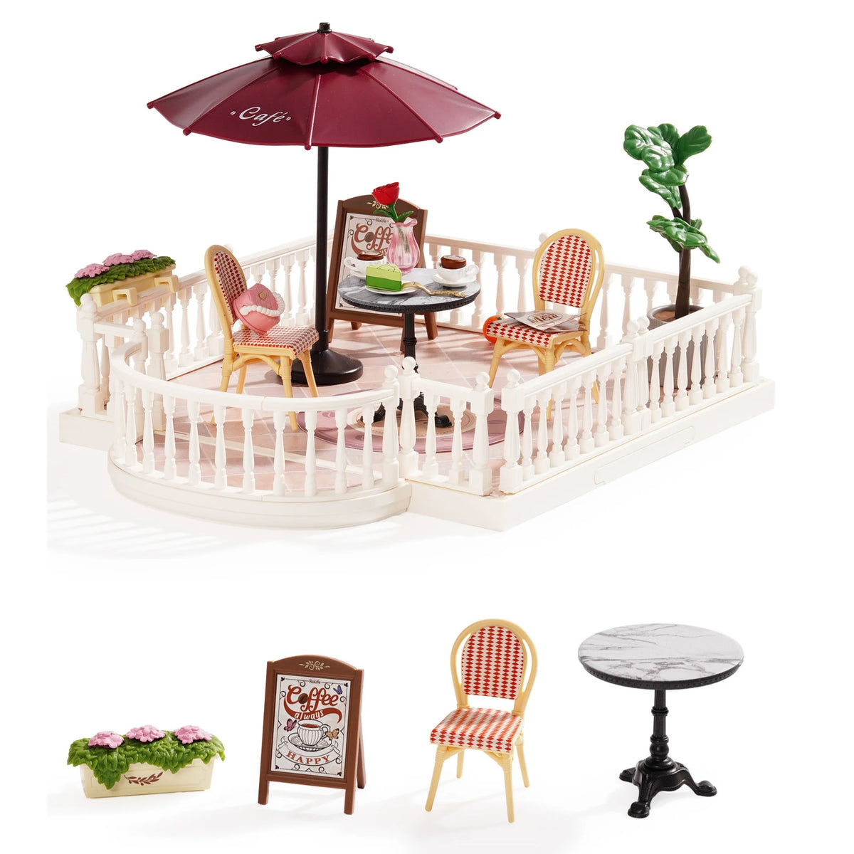 Rolife Super Creator Dollhouse Series Accessroies Sunny Break Terrace 3D Puzzle Roof Accessory for DW Series DIY Miniature House Building Model Kit