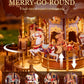 Rolife DIY Music Box Mechanical Model Building Kit Classic Carousel 3D Puzzle Toy Craft Kit with LED Light for Home Decor Gift for Adults Friends