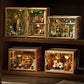 3D Wooden Puzzle Miniature Doll House Assembly Building Model Room Bedroom Decoration With Furniture Lighting Dollhouse Gifts