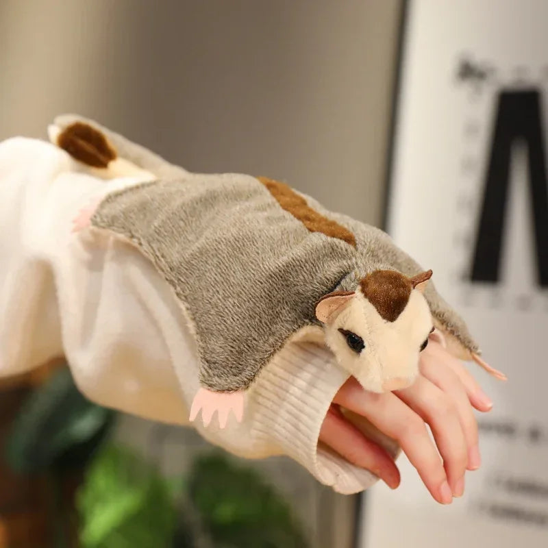 33*19CM Sugar Glider Plush Toy Soft Flying Squirrel Toys Stuffed Animals Toy Cute Hand Center Pets Funny Gift