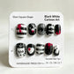 Sweet Cool Y2K Black White Contrast Press On Nails With Heart Music Note Cartoon Bear Print Unique Minority Reusable