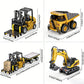 1:64 Bluetooth Remote Control Crane And Forklift two-in-one Desktop Mini Alloy Toy Car With Trailer Christmas Gift In Color Box