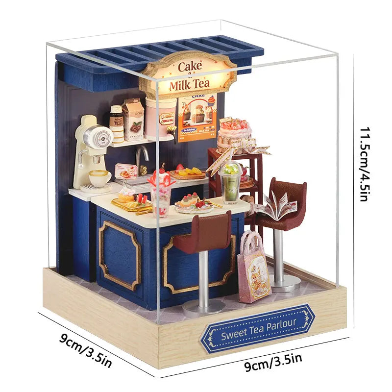 Doll House Kit Mini DIY Flower House Handmade 3D Puzzle Assembly Building Toys Home Bedroom Decoration With Furniture DollHouses