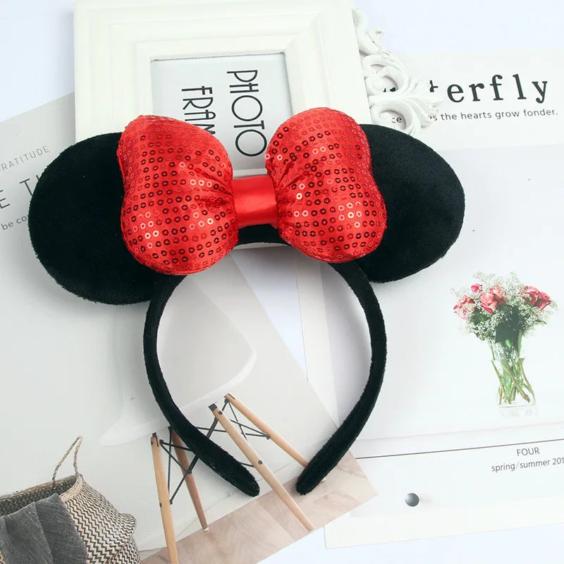 Mouse Ears Headhand for Girls Adults Cute Cartoon Party Cosplay Hair Accessories Sequin Bows Hairband Toys