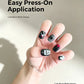 Sweet Cool Y2K Black White Contrast Press On Nails With Heart Music Note Cartoon Bear Print Unique Minority Reusable
