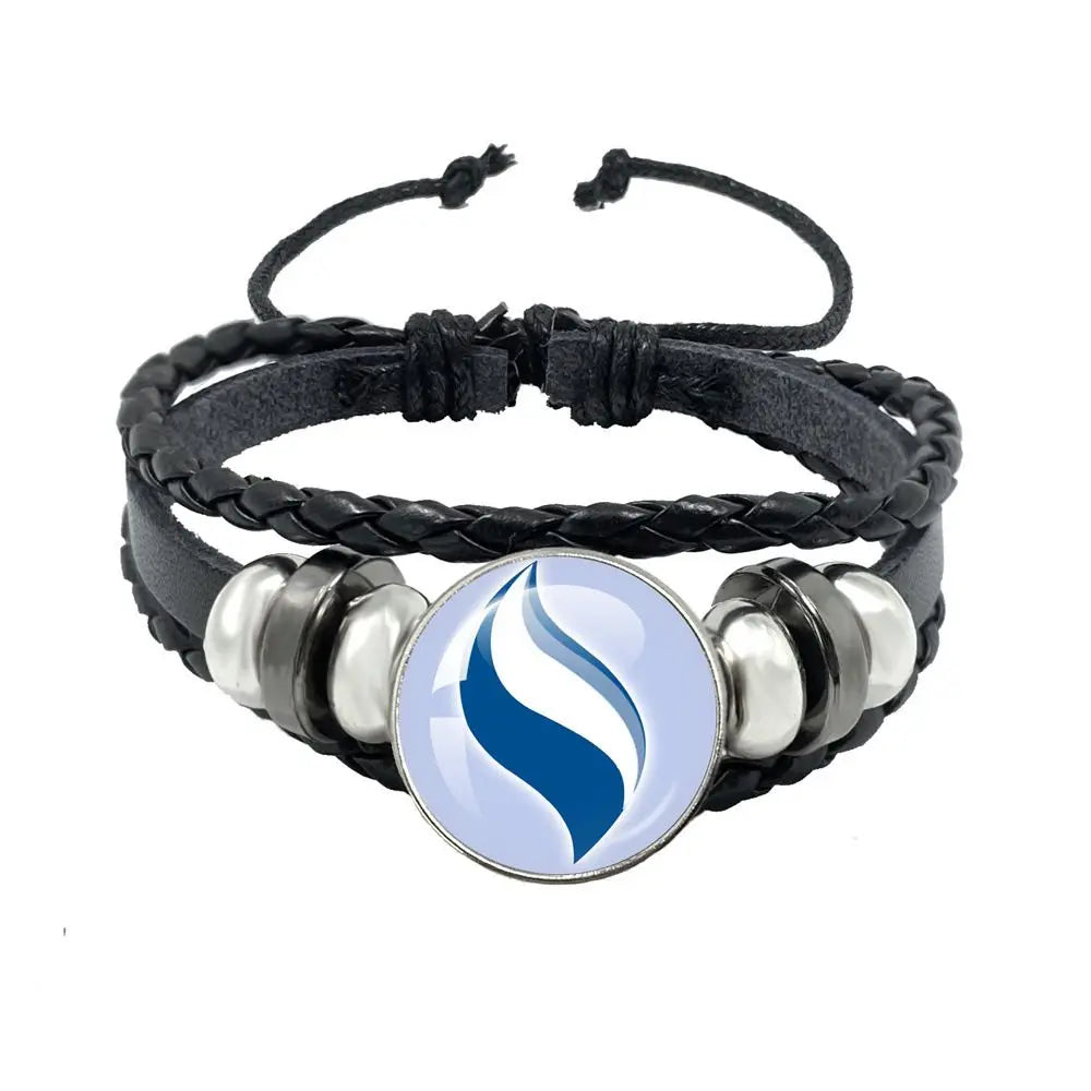 Mega Stone Key Chain Anime Peripheral Creativity Exquisite Fashion Black Leather Rope Buckle Key Chain Trend