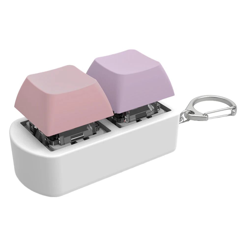 Keyboard Fidget Keychain 4 Keys Finger Keyboard Decompression Toys Press Button Keycap Fidget Stress Relief Keyboard Clicker Toy