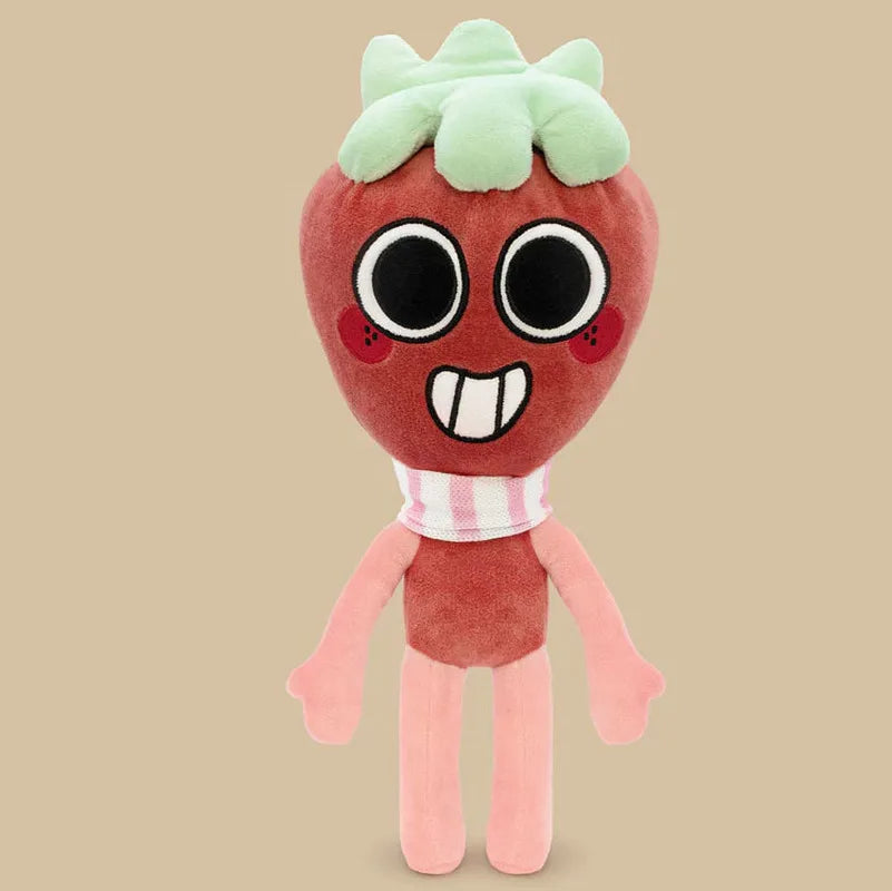 35cm D-Dandys W-World Sprout Deluxe Strawberry Cartoon Plush Toy Cute Soft Stuffed Doll With Cupcake Game Fans Home Decor Gifts