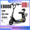 Spacewalk Kids Electric Scooter with Bluetooth Speaker Foldable Design Seat Carry Basket LED Light Strip 11MPH Speed 132lbs Max