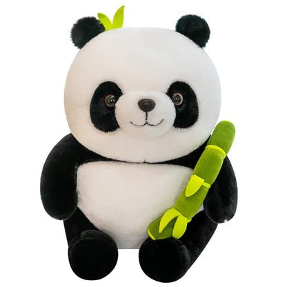 25CM Kawaii Bamboo Tube Panda Set Plush Pillow Doll Toy Cute Plushies Stuffed Animal Soft Hugging Kid Birthday Christmas Gift