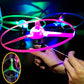 Luminous Flying Disc Propeller Toys LED Lighting Pull String Flying UFO Toy Spinning Top Outdoor Game Sports Toy Gift