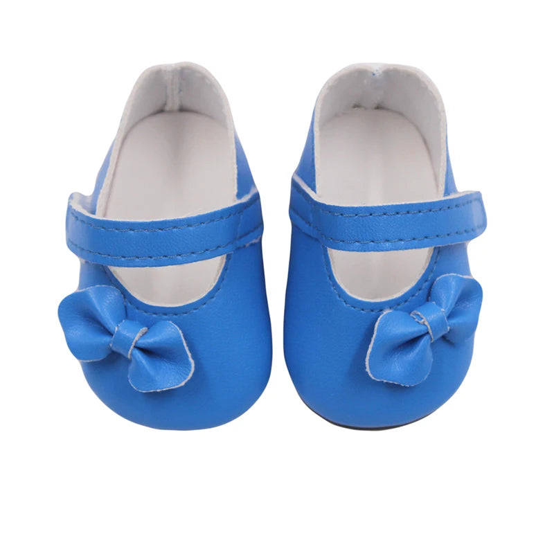 7 cm Bow Doll Shoes Cute Mini Leather Shoes For 43cm Baby New Born,American 18 Inch&OG,My Life Girl Doll Best Girl's Toy