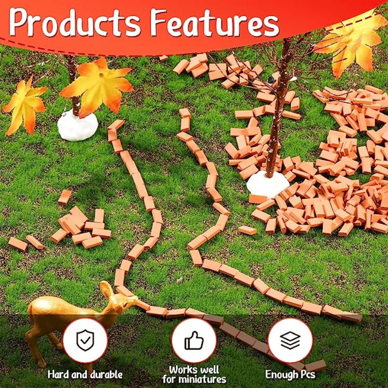 50-150pcs 1:16 Real Mini Bricks Model, Miniature Figurine Landscaping Accessories, DIY Fake Bricks Toy For Fairy Garden Building